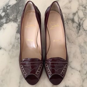 Christian Louboutin Peniche Peep Toe Red Pumps